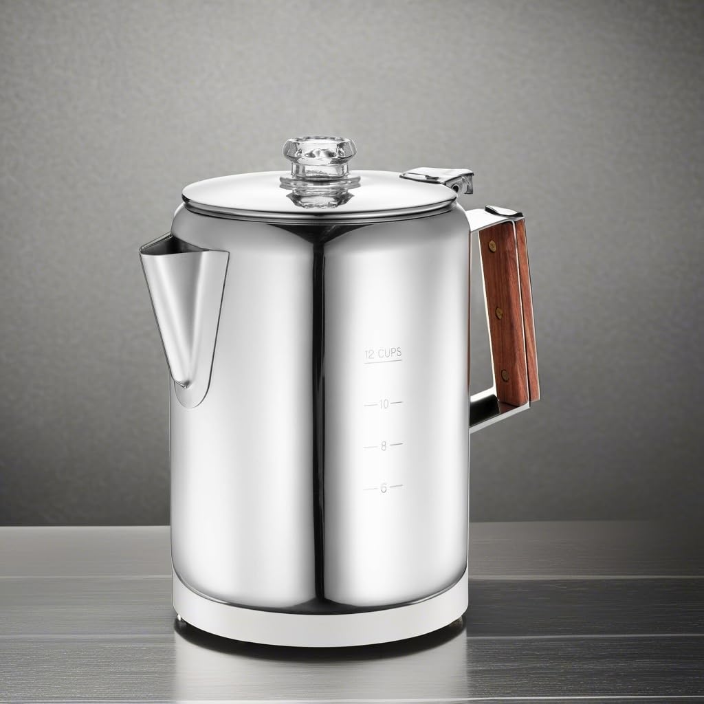 12 Cup Stainless Steel Percolator Coffee Maker Pot U101