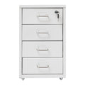White 4-Drawer Mobile File Cabinet with Lock N6870