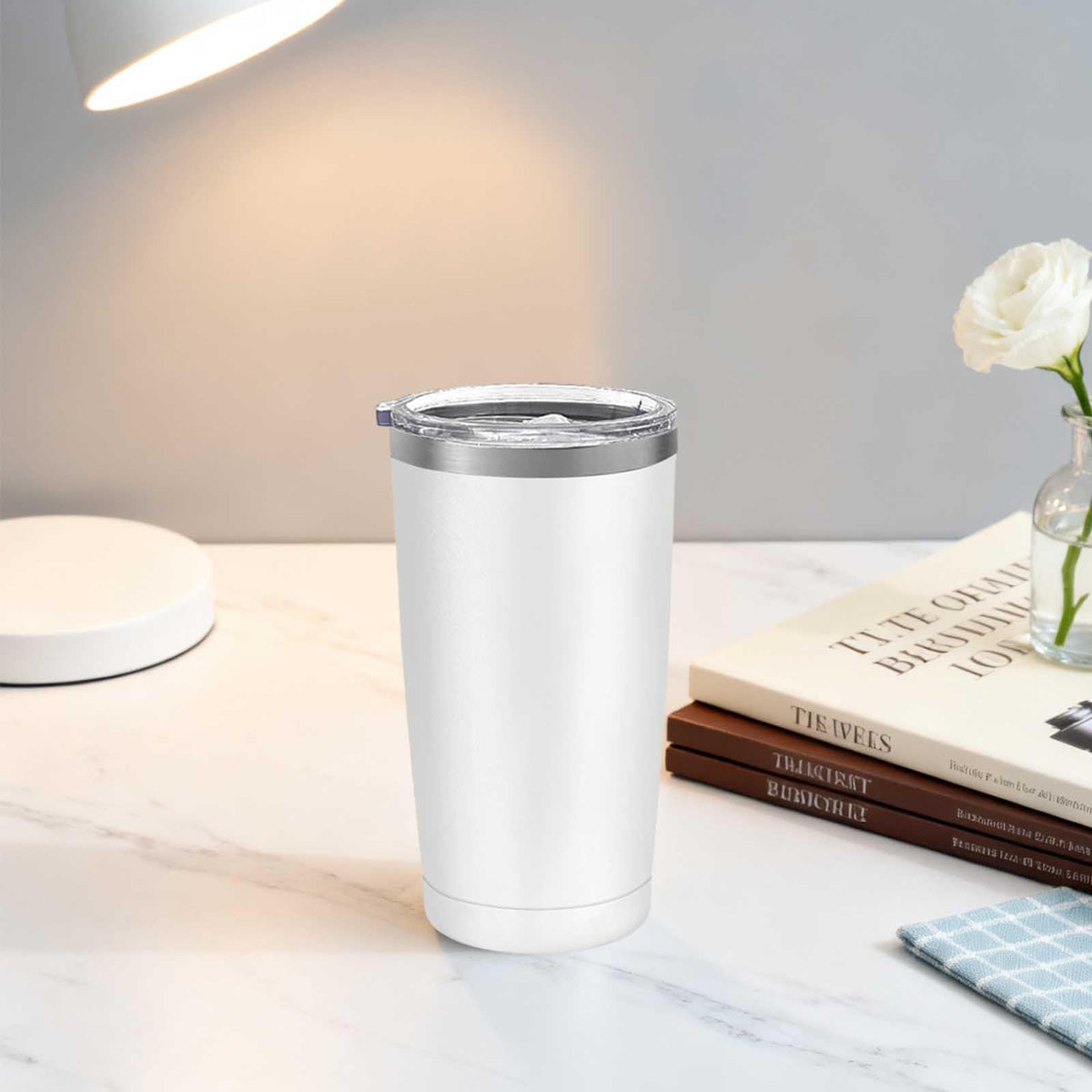20 Pack Stainless Steel Insulated Tumbler 20oz White M166