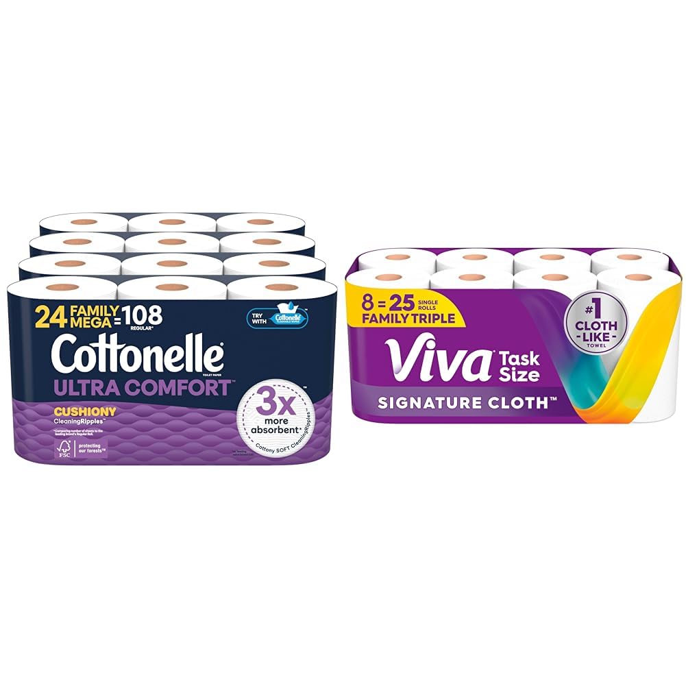Cotton Toilet Paper and Paper Towels Bundle F321989