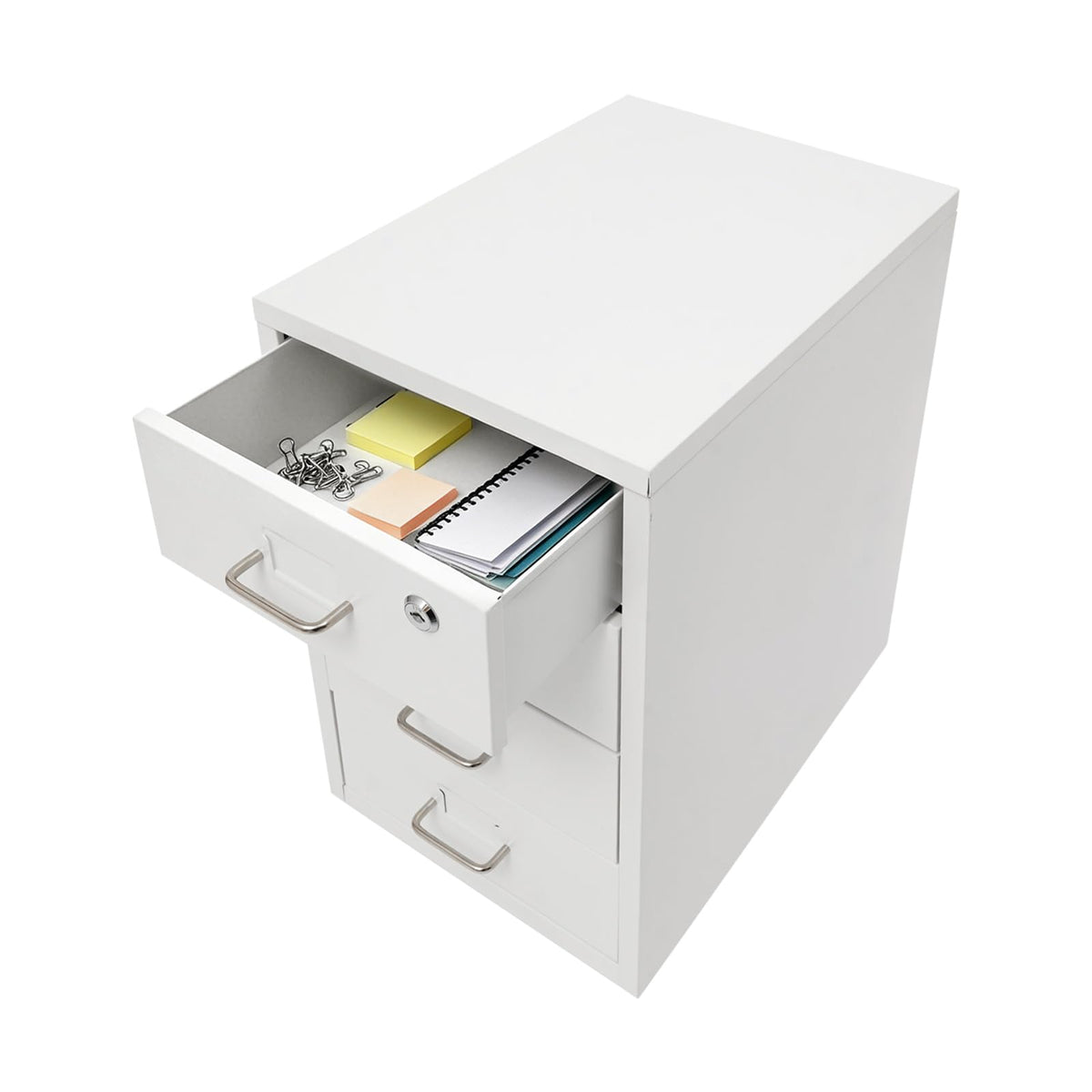 White 4-Drawer Mobile File Cabinet with Lock N6870