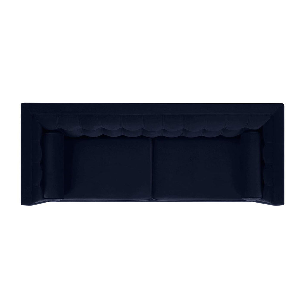 Dark Navy Blue Performance Velvet Tufted Sofa K5042