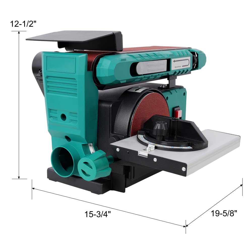 Benchtop Belt and Disc Sander, 120V/60Hz, 4x36 in. Belt & 6 in. Disc, Green G593279
