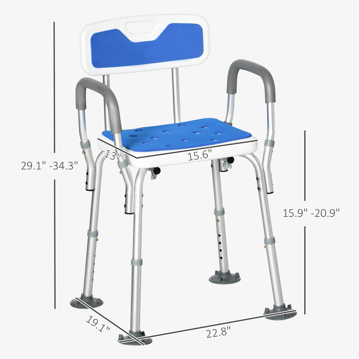 Padded Shower Chair with Arms and Back V645542