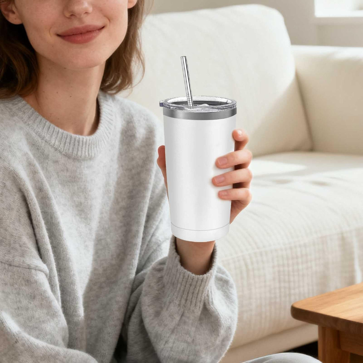 20 Pack Stainless Steel Insulated Tumbler 20oz White M166