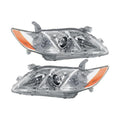 Toyota Camry 2007 2008 2009 Headlights Driver And Passenger Side Pair Amber Clear Lens Z91057