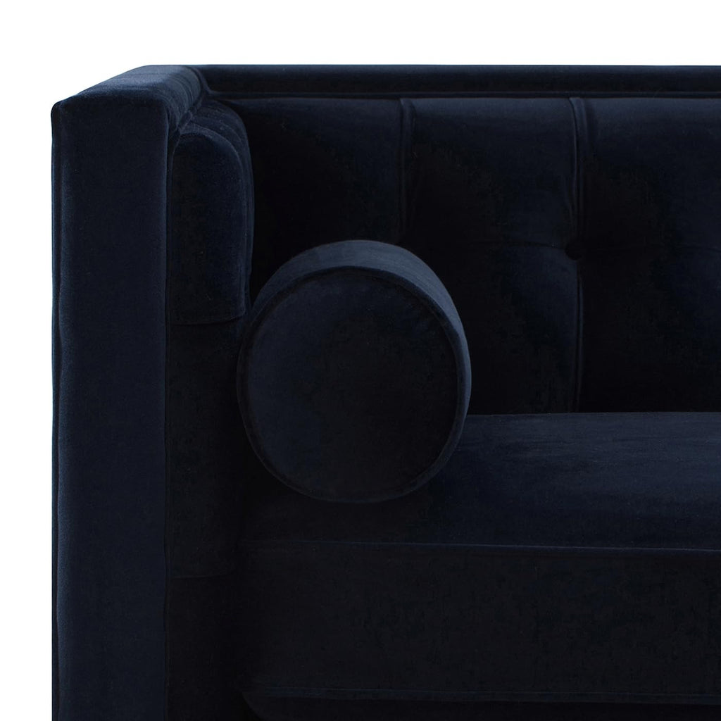 Dark Navy Blue Performance Velvet Tufted Sofa K5042