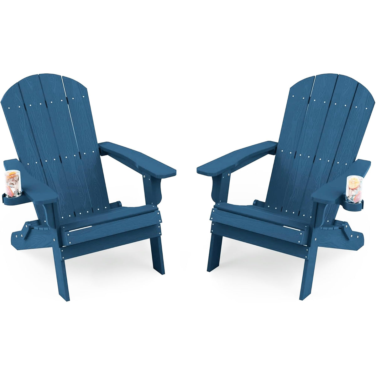 Oversized Plastic Adirondack Chair Set of 2 Navy Blue Q389