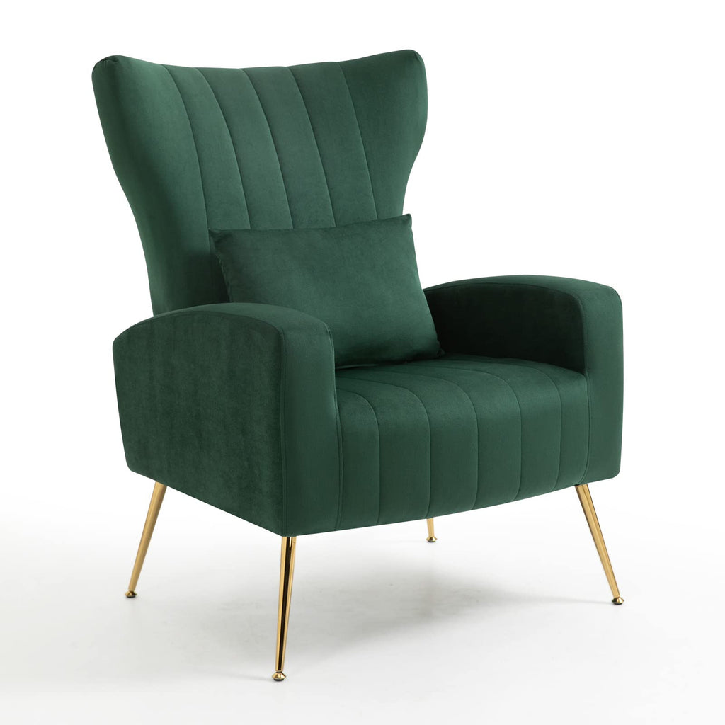 Velvet Accent Chairs Set of 2 Green U675