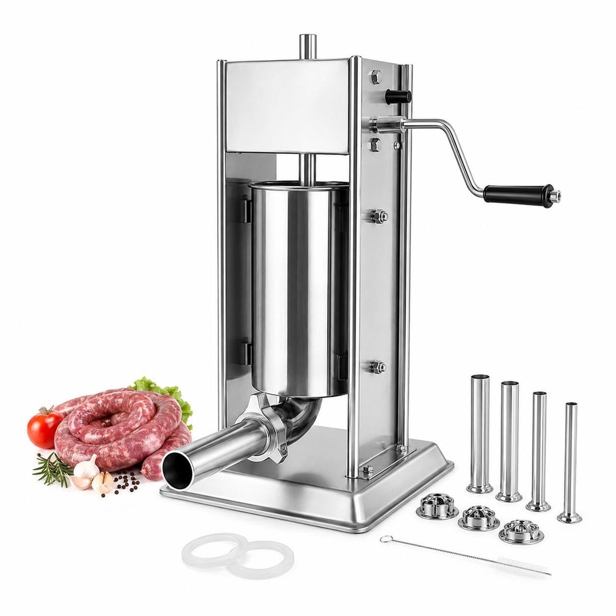 Vertical Sausage Stuffer and Churro Machine Combo, 304 Steel, 3L/5L/7L H4147