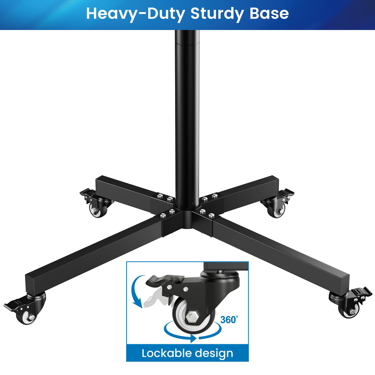 Rolling TV Stand for 14-55 Inch TV, Mobile TV Cart on Wheels, Max VESA 400x400mm, Holds 66 lbs W670