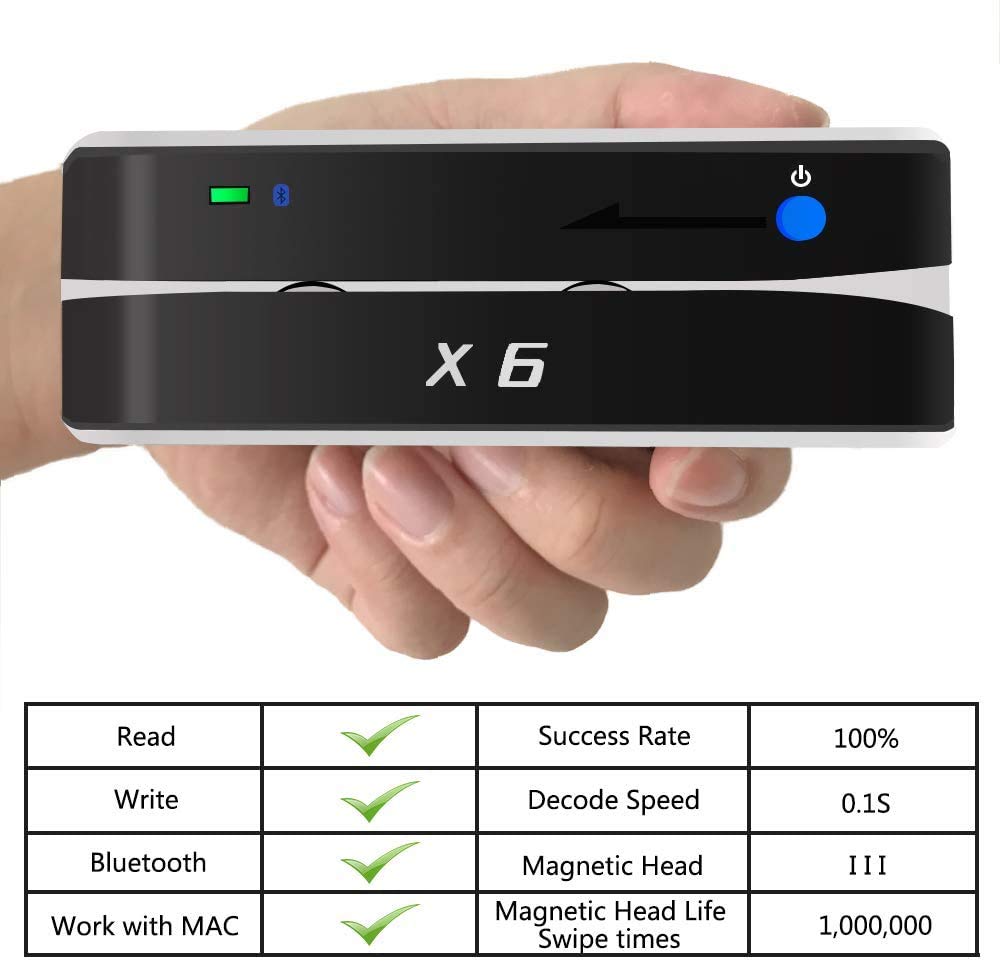 Bluetooth Card Reader Writer USB 3 Tracks Swipe Encoder I27898