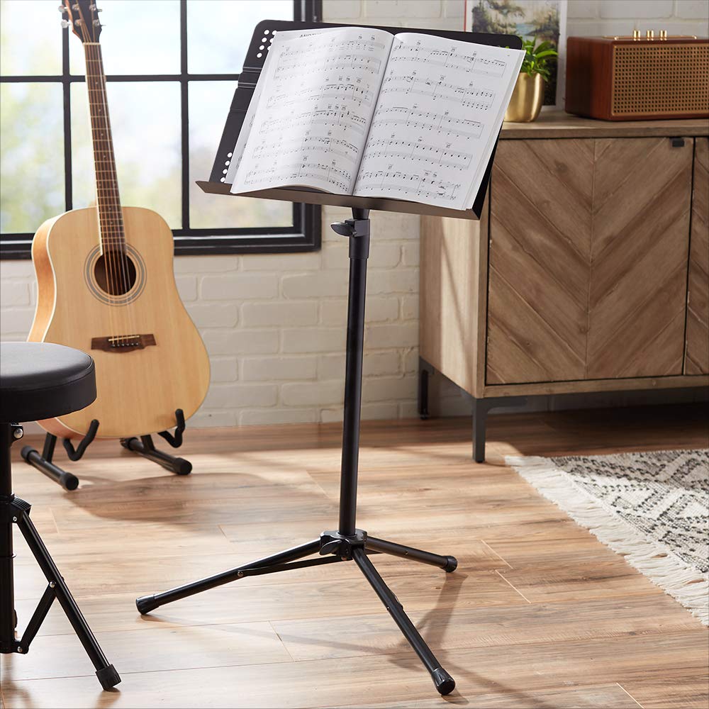 Adjustable Folding Sheet Music Stand, 31" to 55" Height, Black K88662