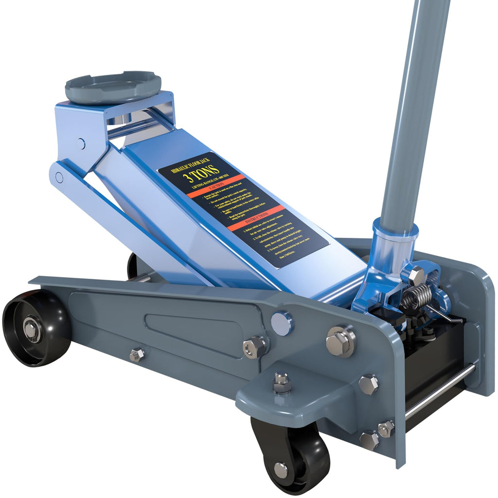 3 Ton Carbon Steel Floor Jack with Wheels B306706