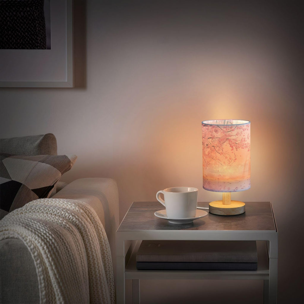 Pink Floral Bedside Table Lamp I39356