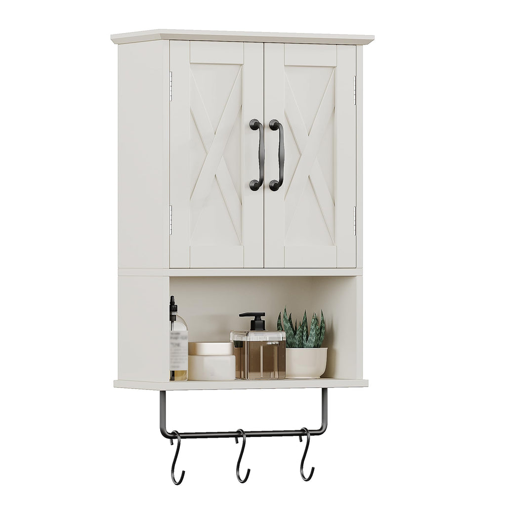 Small Medicine Cabinet with Towel Bar and 3 Hooks T9833