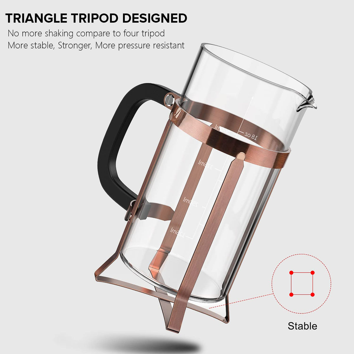 French Press Coffee Maker Borosilicate Glass W827449