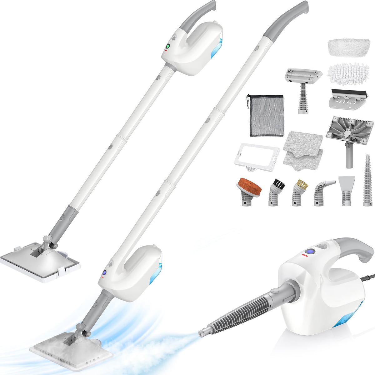 10-in-1 Steam Mop with Detachable Handheld Steamer Z8299