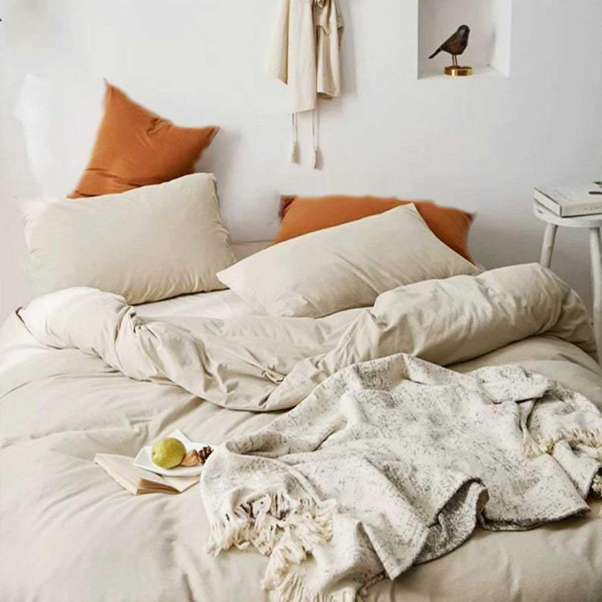 King Size 3 Piece Beige Comforter Set H563950