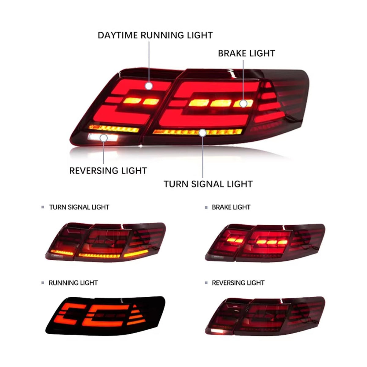 LED Tail Lights For Toyota Camry 2007-2011 Rear Lamps Assembly Q5580