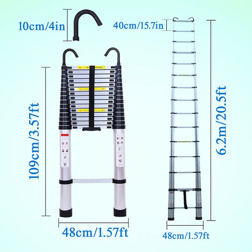 20.5FT Aluminum Telescoping Ladder 330lb Z8617