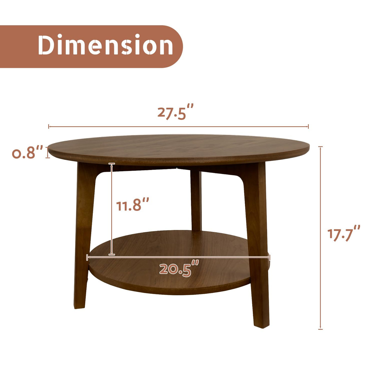 2-Tier Round Wood Coffee Table X10185