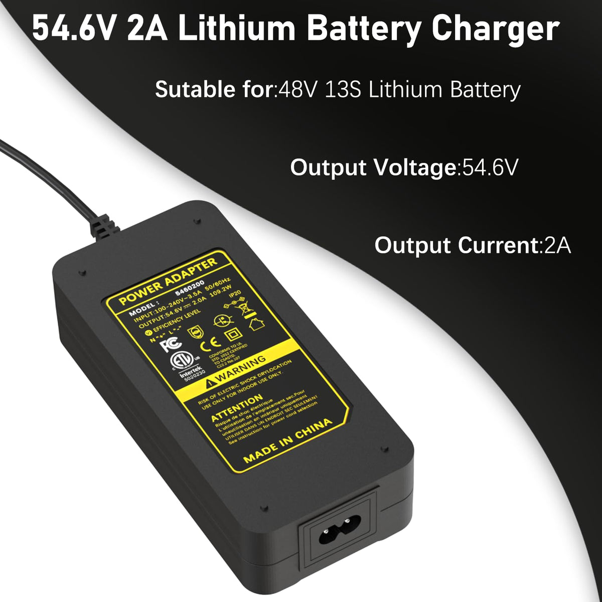 54.6V 2A Electric Bike & Scooter Charger K8793