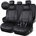 Black Nappa Leather Car Seat Covers Full Set I694974
