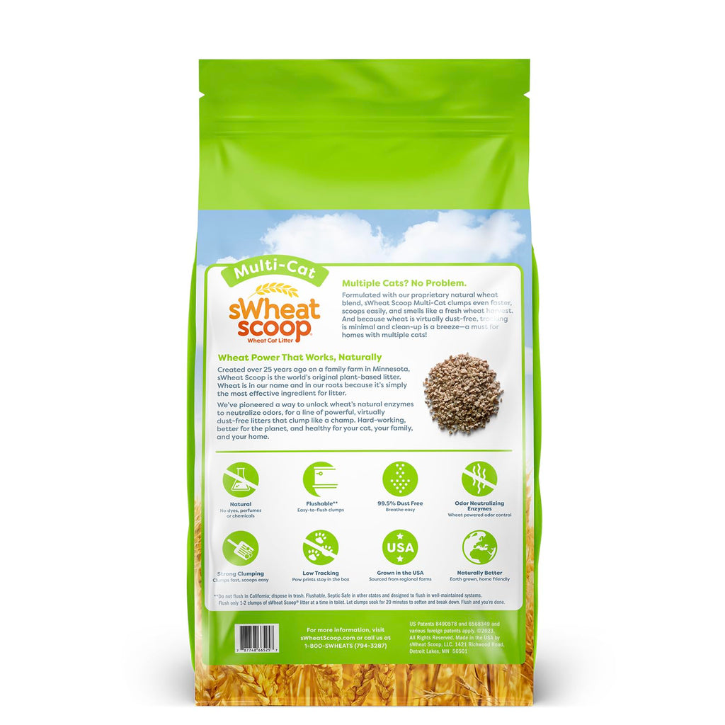Natural Wheat Multi-Cat Litter, 25 Pound Bag G1582