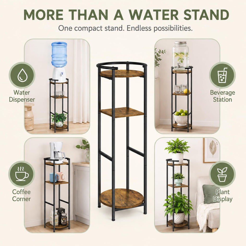 Wood 5 Gallon Water Dispenser Stand with Storage Shelf V55629