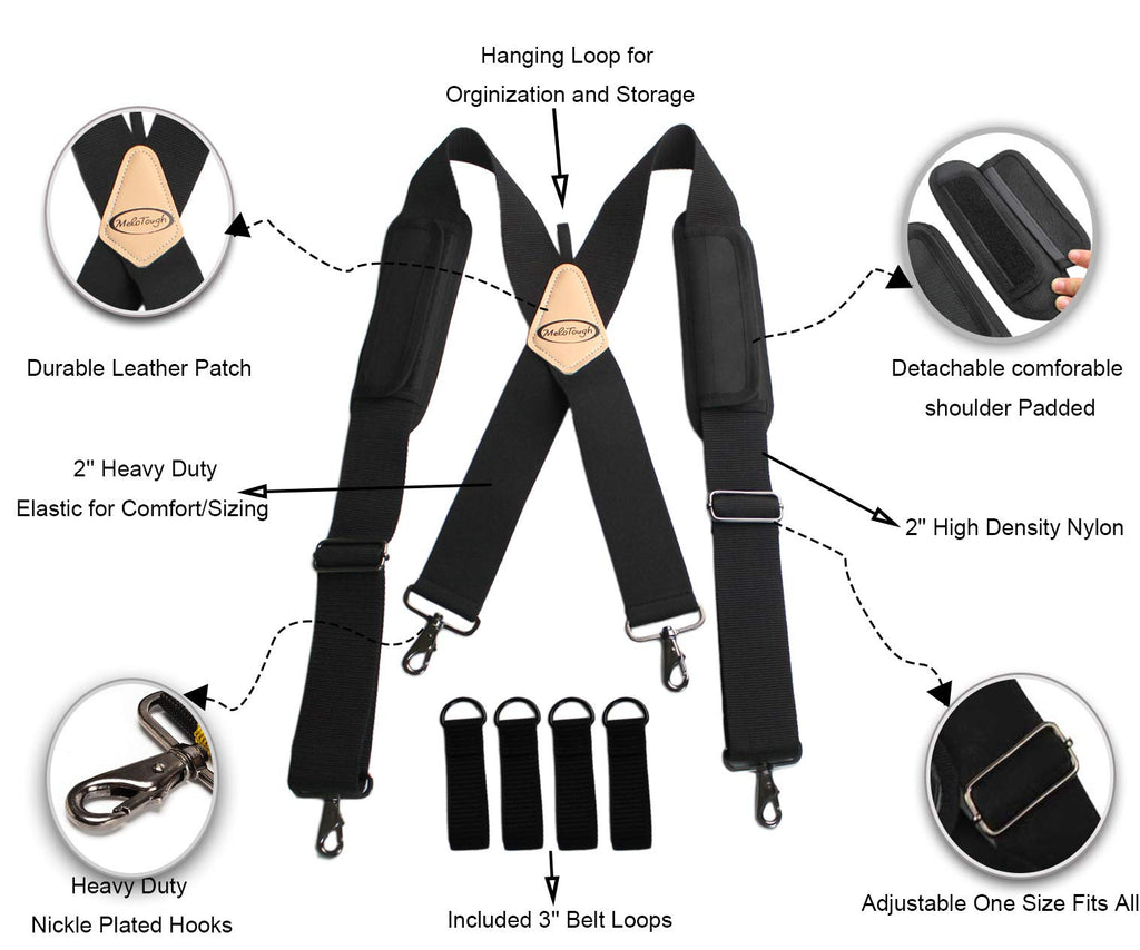 Tool Belt Suspenders Adjustable Padded Shoulders 4 Loop Attachments Z3183