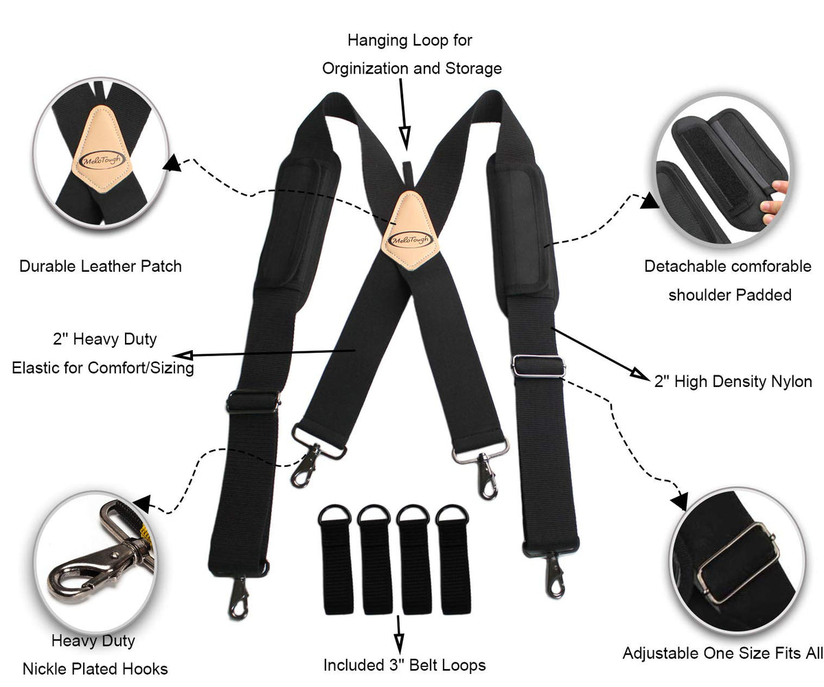 Tool Belt Suspenders Adjustable Padded Shoulders 4 Loop Attachments Z3183