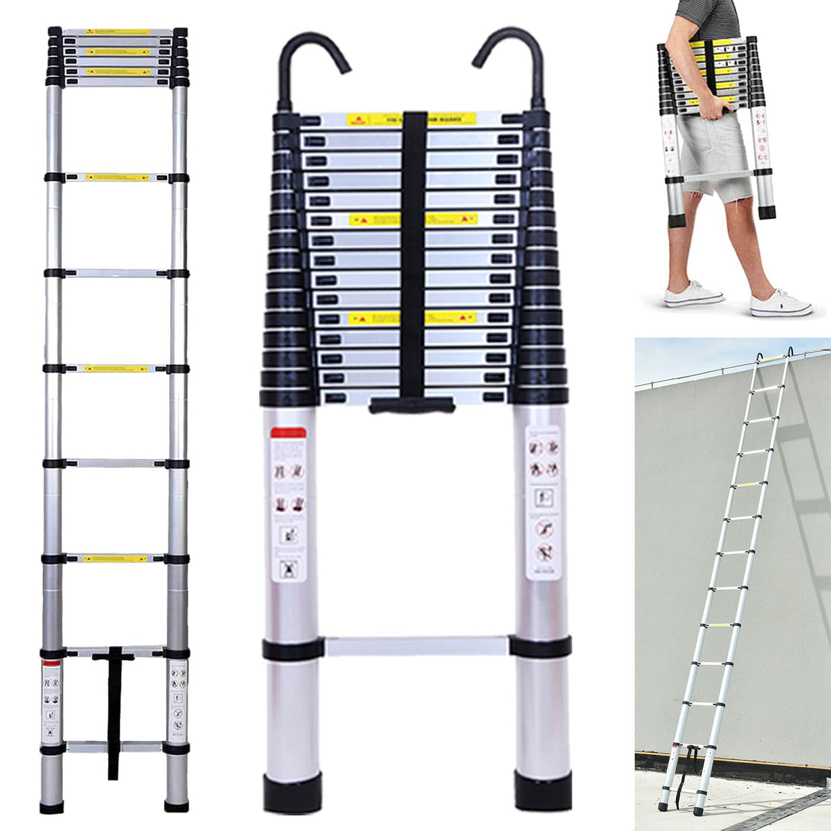 20.5FT Aluminum Telescoping Ladder 330lb Z8617