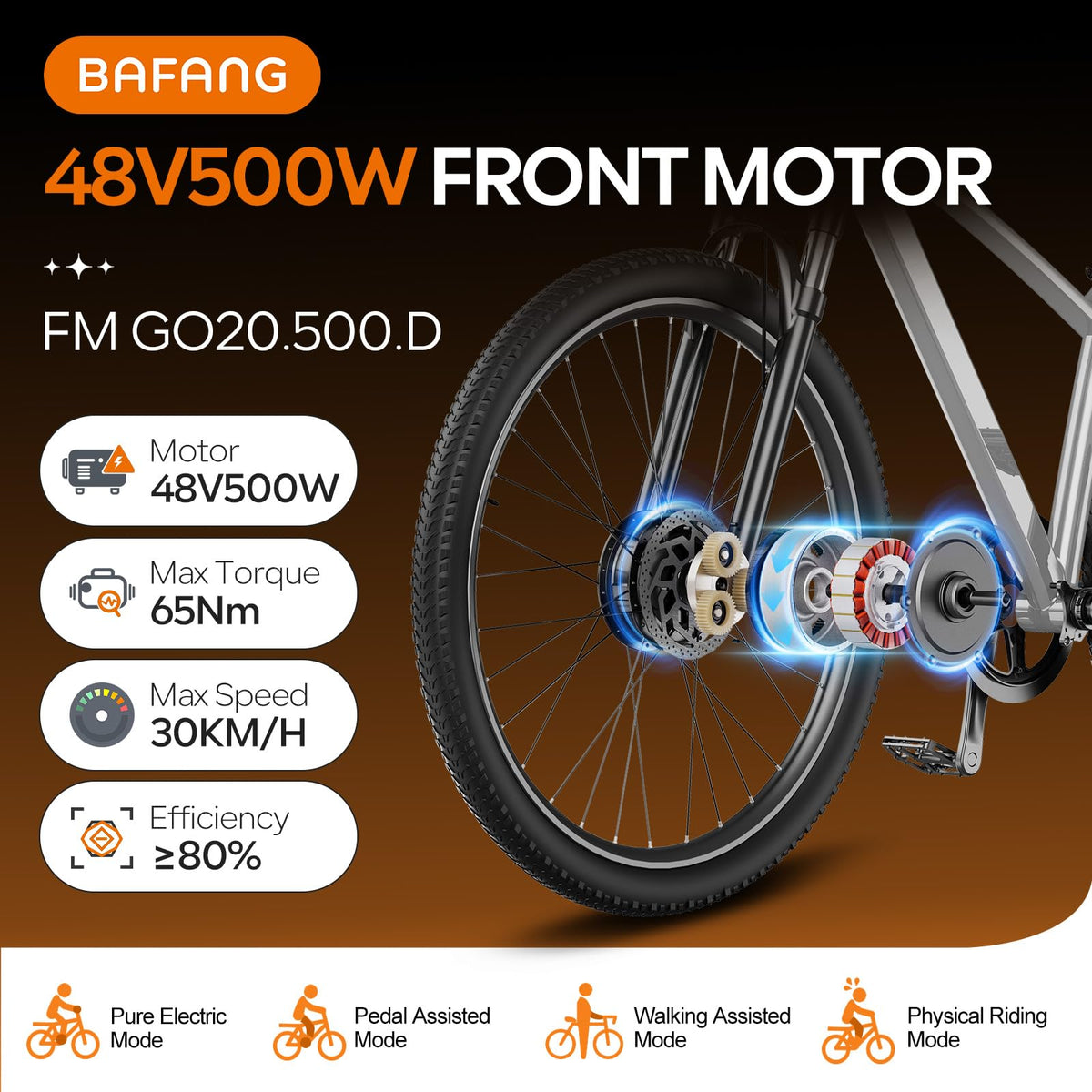 48V 500W Front Hub Motor Conversion Kit G12311