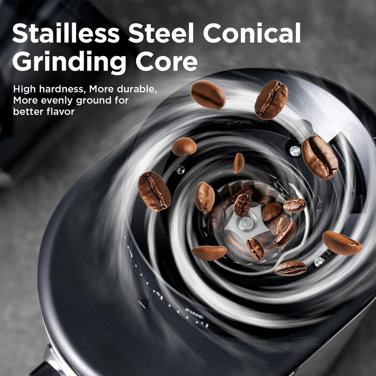 Electric Conical Burr Coffee Grinder with 30 Adjustable Grind Settings D797