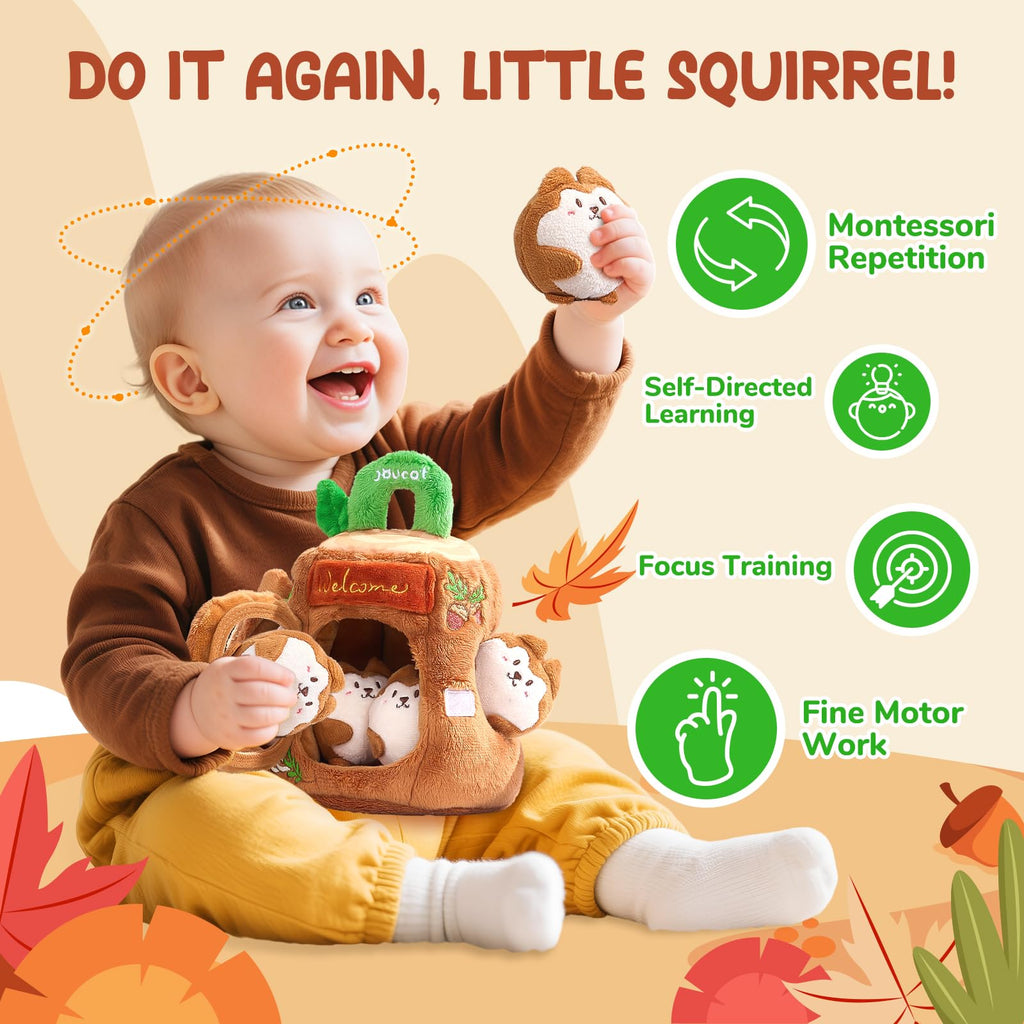 Soft Treehouse 5 Sensory Squirrels Rattle F616