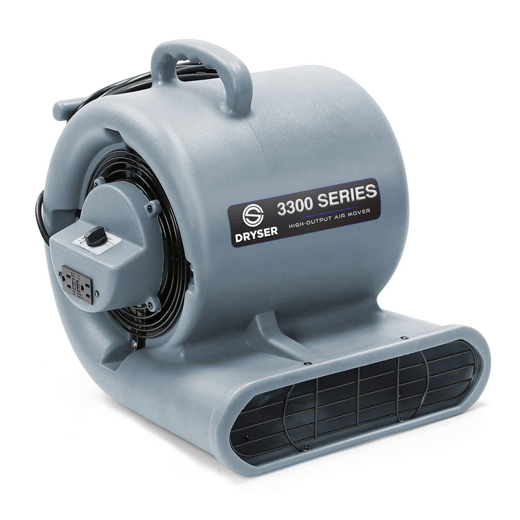 3 Speed 1/3 HP Industrial Floor Fan with 2 GFCI Outlets Q1628