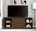 Espresso and Black TV Media Stand with Open Shelves and Closed Cabinets N120