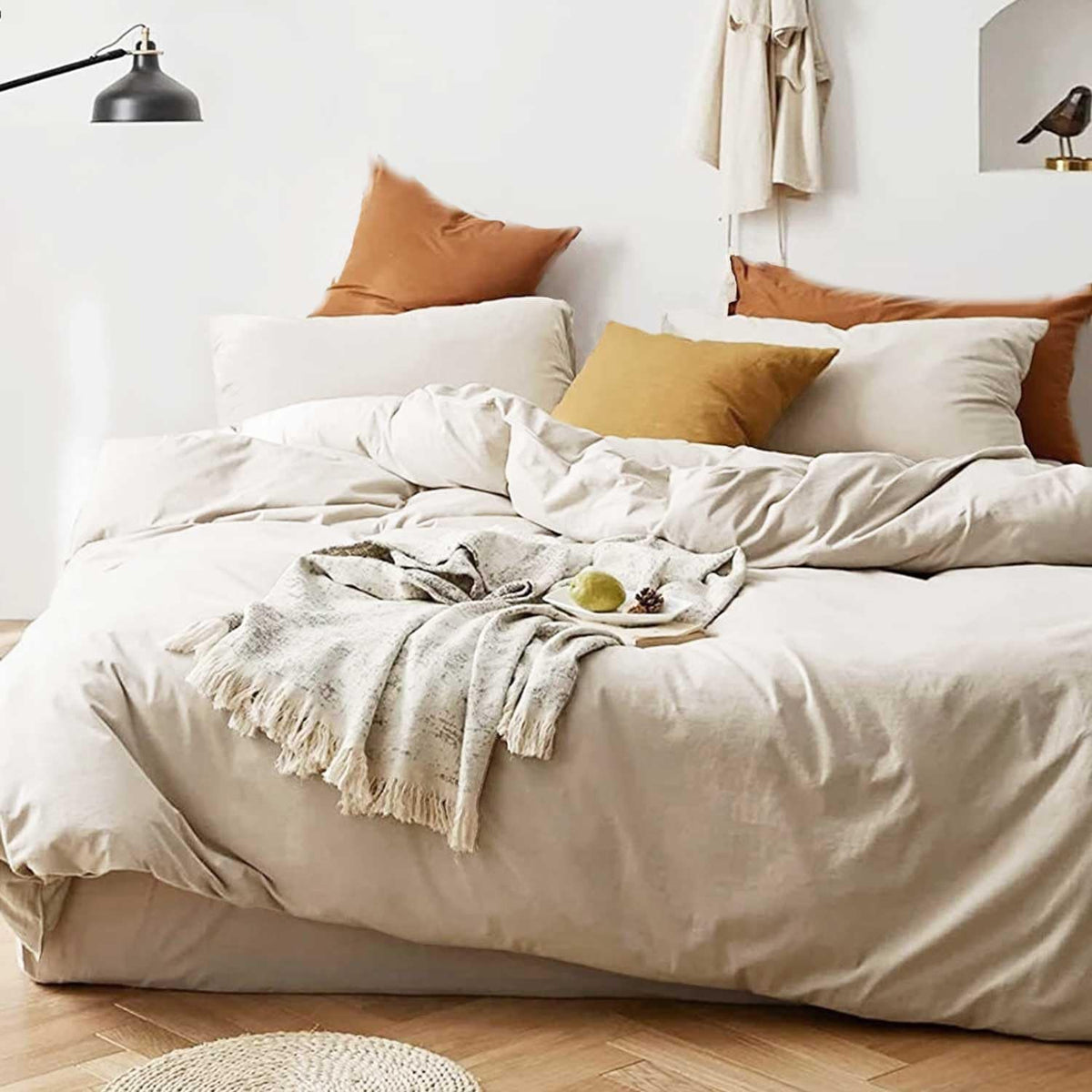 King Size 3 Piece Beige Comforter Set H563950