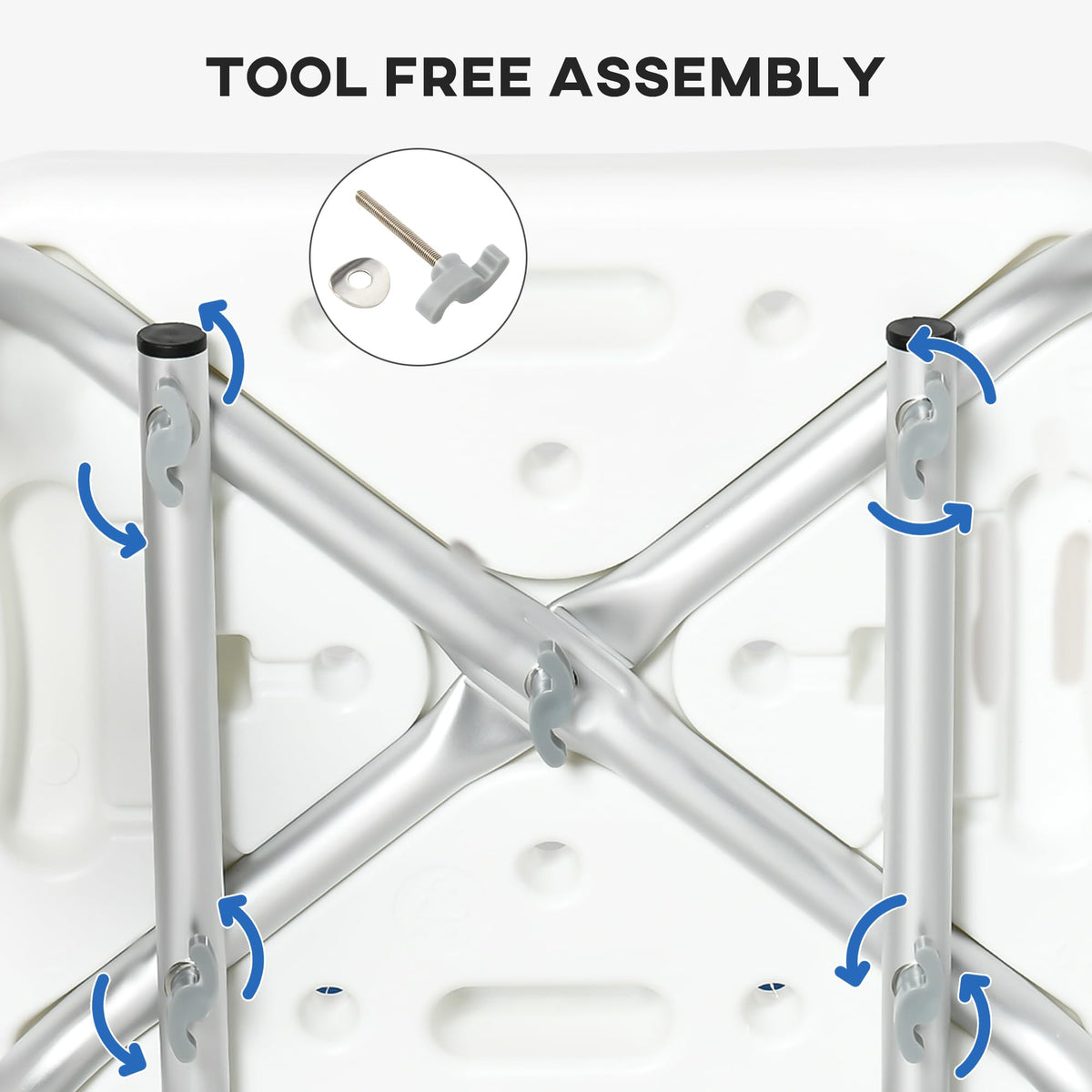 Padded Shower Chair with Arms and Back V645542