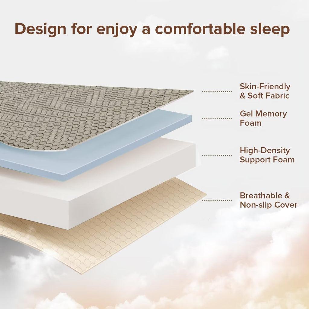 Memory Foam Trifold Mattress Full Size 6 Inch Grey C364462