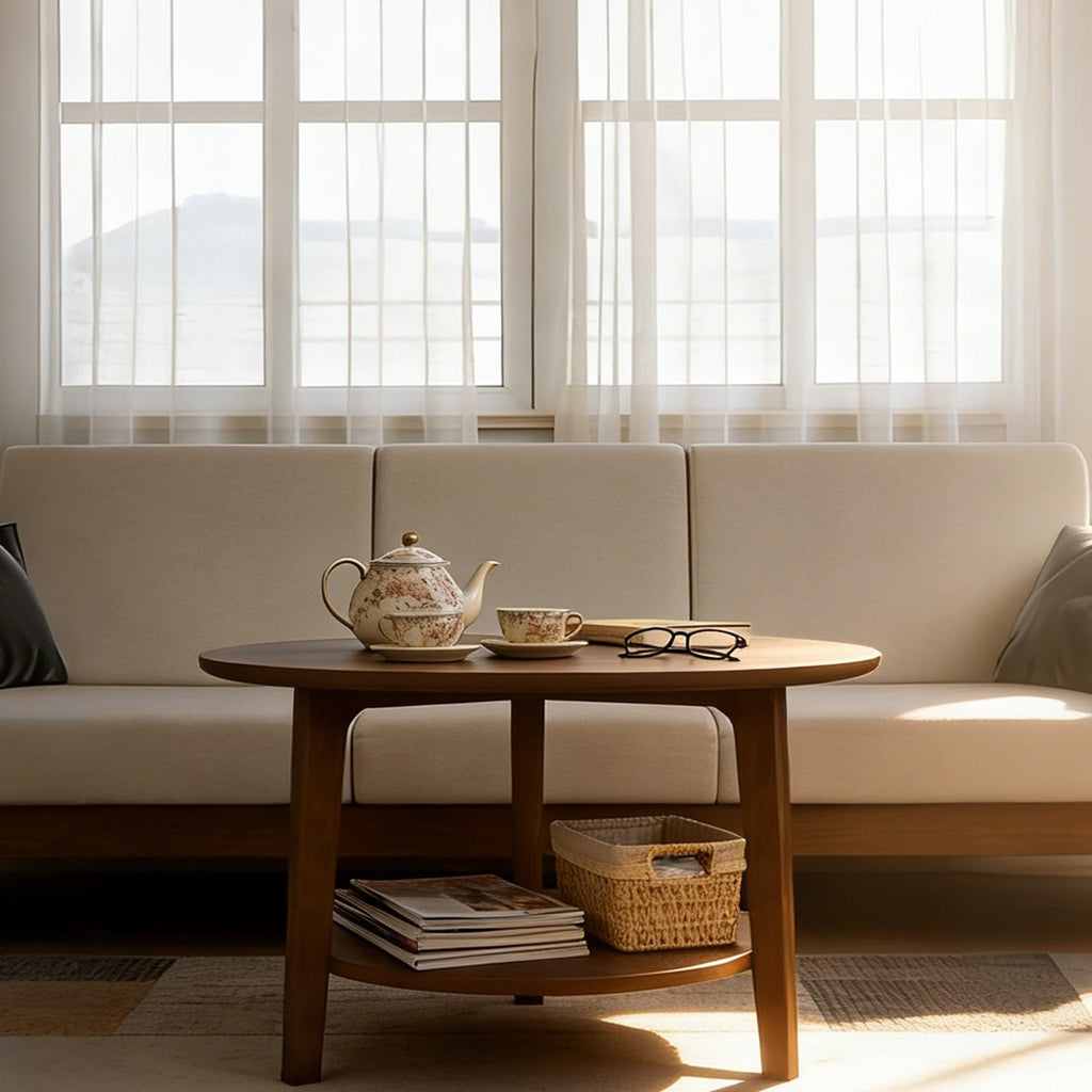 2-Tier Round Wood Coffee Table X10185