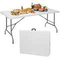 6 ft Heavy Duty Plastic Folding Table with Steel Legs, White X69171
