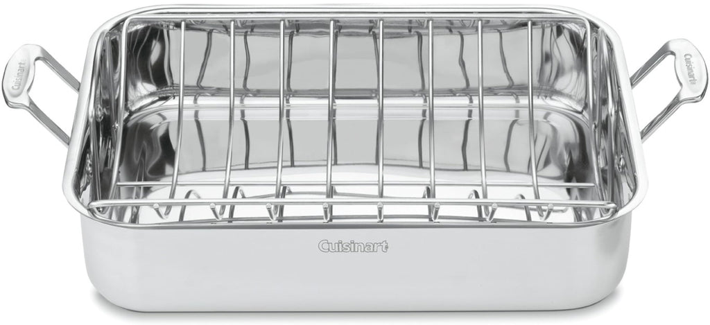 16-Inch Induction Compatible Stainless Steel Roasting Pan with Rack P23504