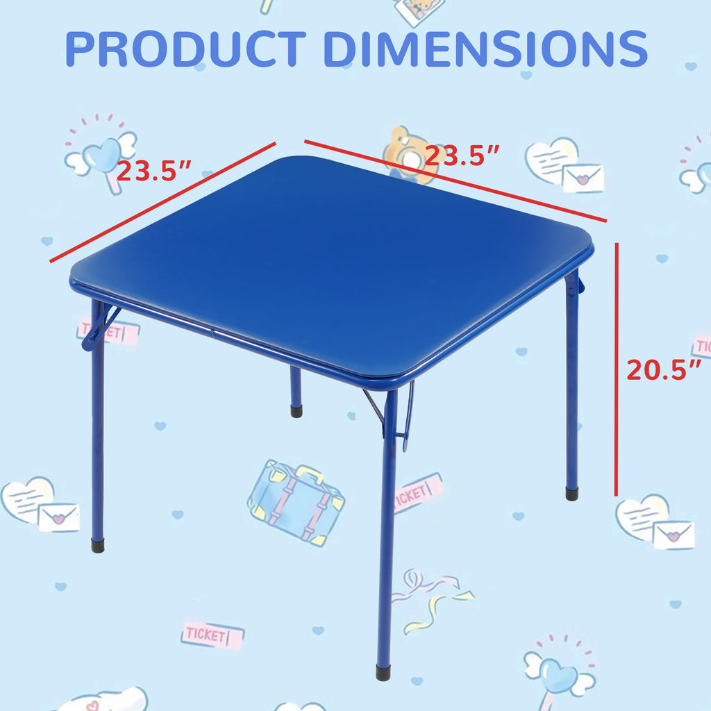 Kids Folding Square Table with Vinyl Padded Top, Blue Z2314