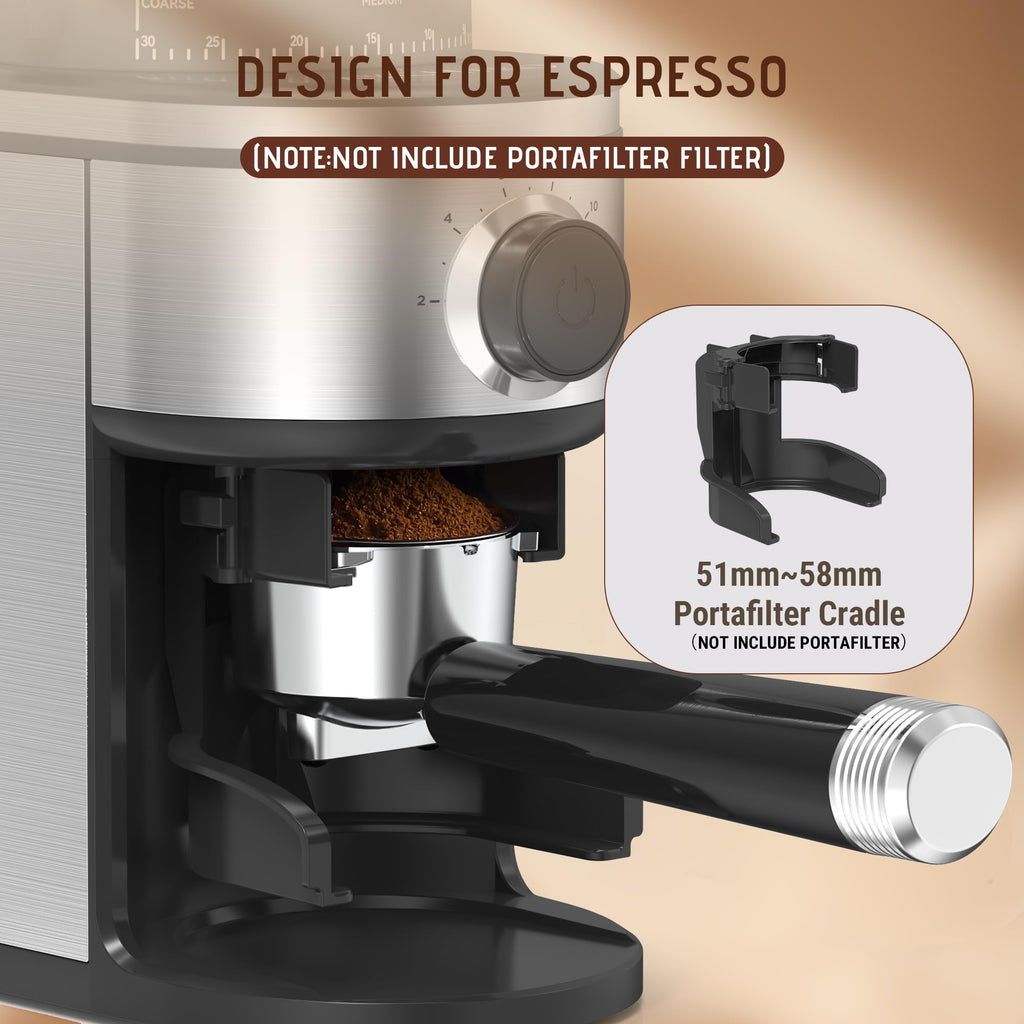Electric Conical Burr Coffee Grinder with 30 Adjustable Grind Settings D797