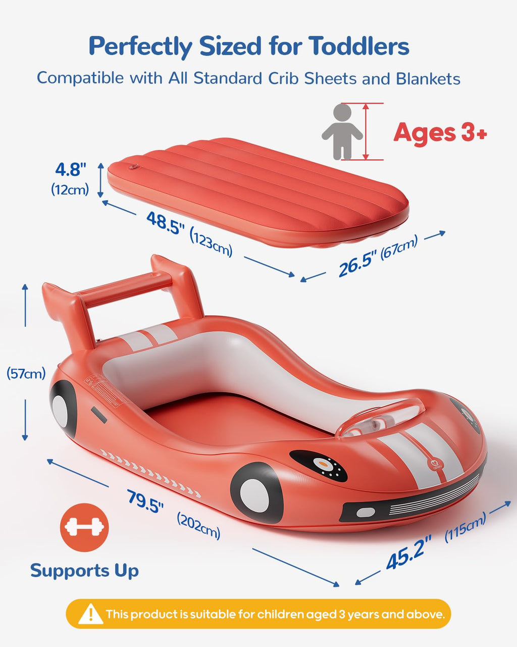 Inflatable Toddler Travel Bed with Electric Pump L62957