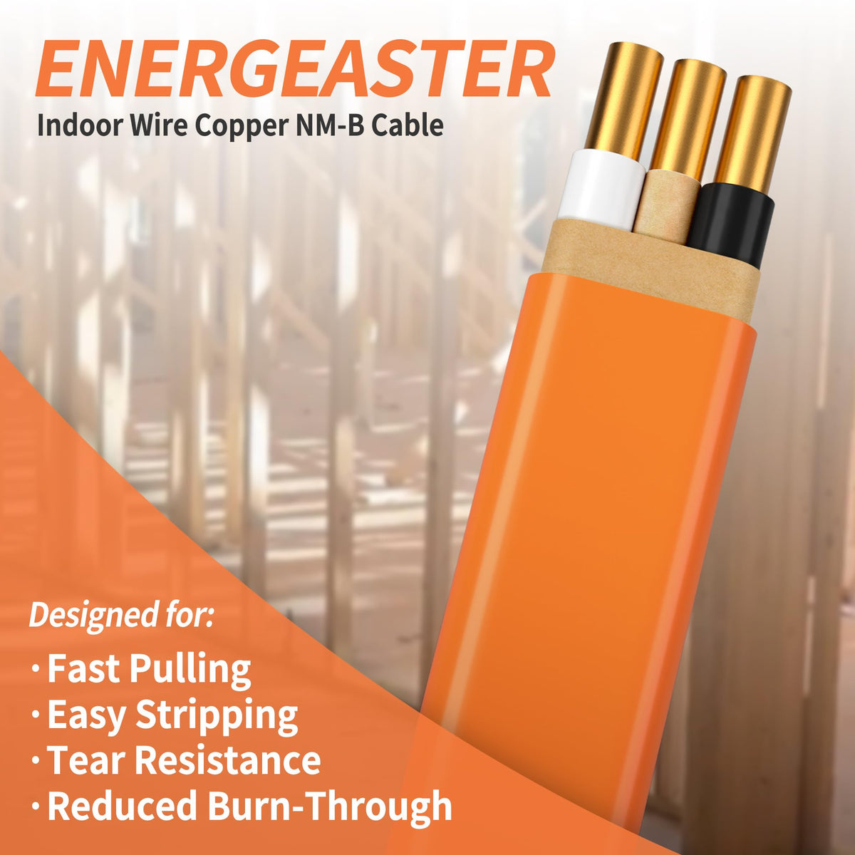 Orange 10 Gauge 2 Conductors NMB Cable 100ft K368432