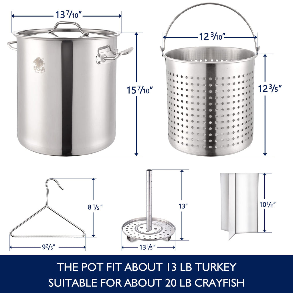 40QT Stainless Steel Stock Pot and Propane Burner L22830