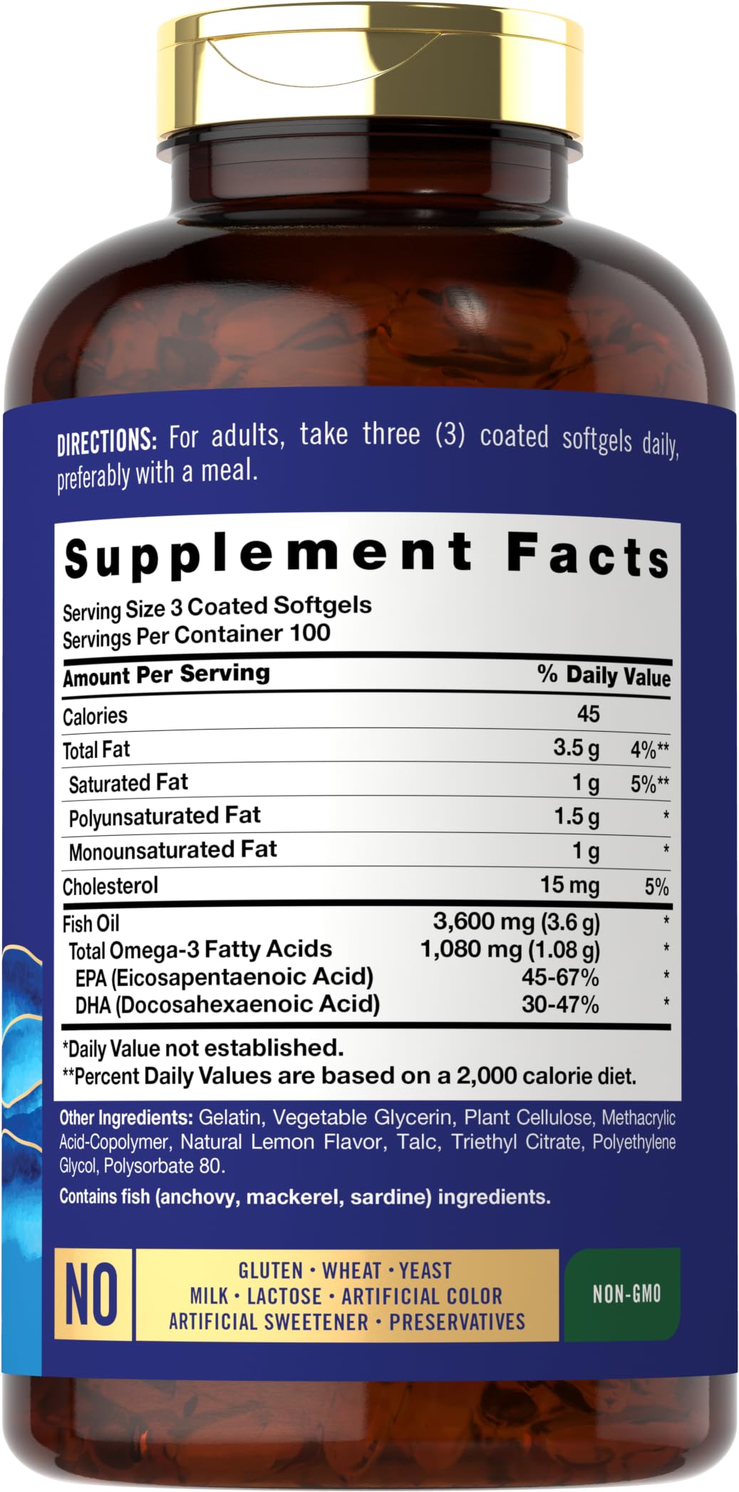 Fish Oil 3600 mg 300 Softgels Omega-3 C417990